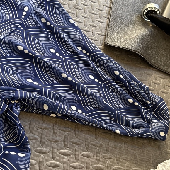 Navy Blue Patterned Dress - Picture 4 of 5